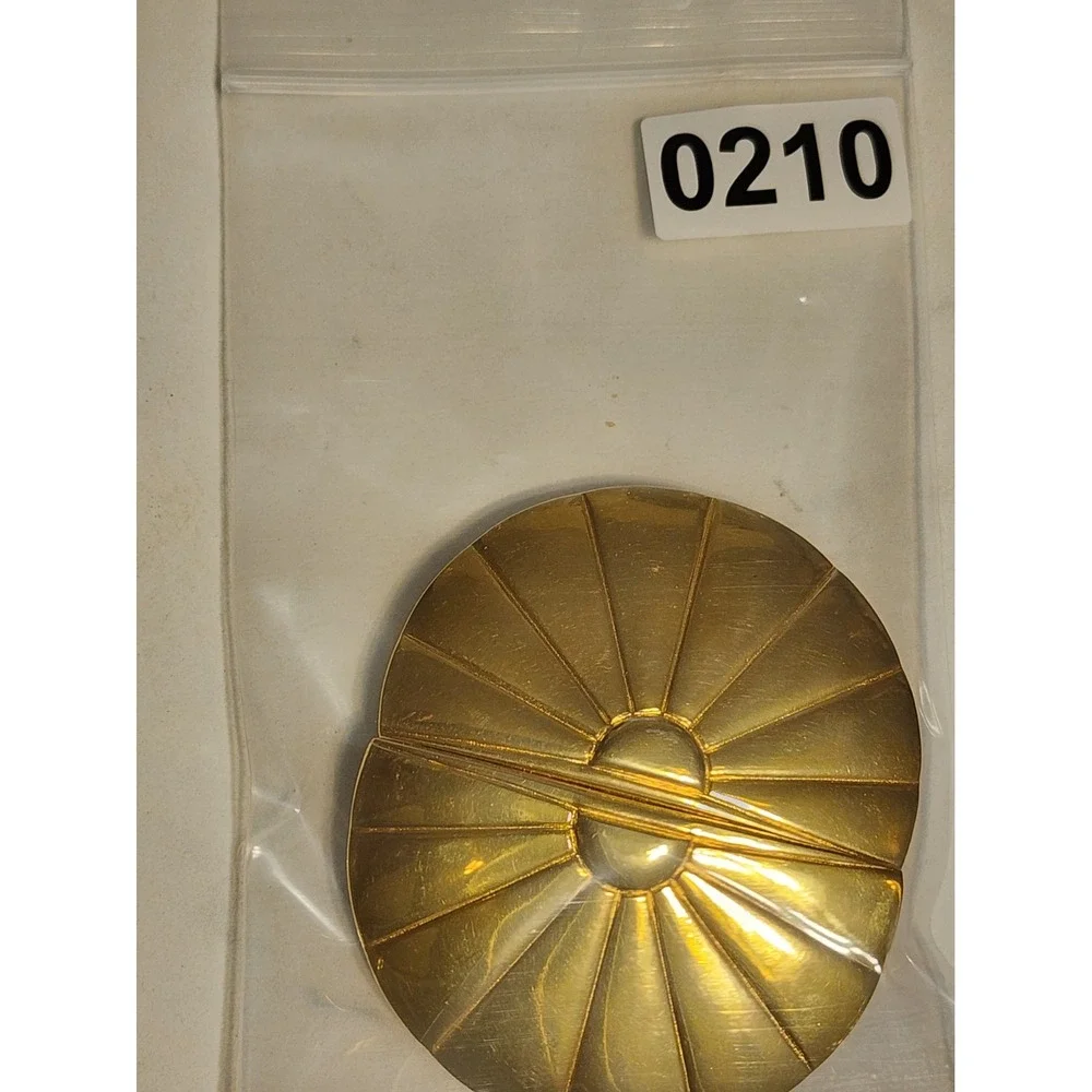 Vintage Dottie Smith Gold Tone Sunburst Belt Buckle Interlocking Two Piece